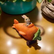 1 件可爱兔子、胡萝卜和飞机形状树脂饰品，复活节装饰 - 彩色 - 查看 1