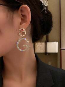 Bông tai khí quyển đặc trưng phong cách Âu Mỹ "GG" dành cho nữ, Phụ kiện tai phóng đại tinh xảo - Vàng - Xem 3