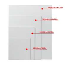 6 tấm vải canvas hình chữ nhật màu trơn, tấm vải canvas đa năng đơn giản để vẽ, trở lại trường, đồ dùng học tập - trắng - Xem 4