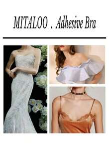 1 件女士纯色硅胶粘合胸罩，薄垫聚拢乳头罩适合日常使用万圣节秋季婚礼配饰女士胸垫罩粘性胸罩无肩带胸罩胸罩胶带提升内衣套装蛋糕乳头罩旅行内衣性感上衣 - 杏色 - 查看 8