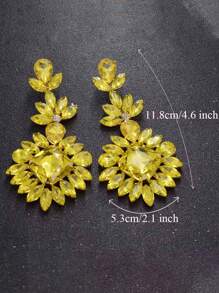 Luxury Crystal Long Drop Earrings Women Fashion Statement Earrings Wedding Party Gifts Accessory Rhinestones Jewelry - Multicolor - View 4