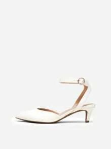 Low Heels For Women Wedding Dress Closed Toe Pump Shoes