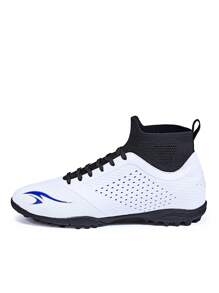 男式足球鞋足球鞋训练运动男孩专业运动鞋户外 AG/FG - 白色 - 查看 1