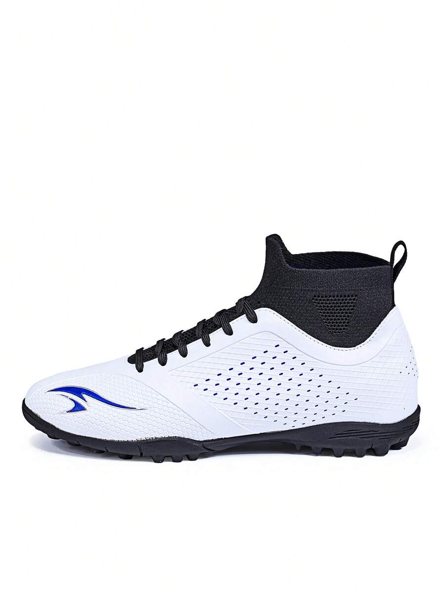 男式足球鞋足球鞋训练运动男孩专业运动鞋户外 AG/FG - 白色 - 查看 1
