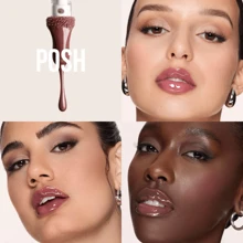 HUDA BEAUTY Lip Gloss Plumper For Fenty Beauty High-Shine Non-Sticky Formula With Vitamin E Lip Filler Effect & Hydrating Gloss 0.13 Oz/3.9 ML-Faux Filler Shiny Non-Sticky Lip Gloss-Size 0.13 Oz / 3.9 ML - Posh - 查看 4