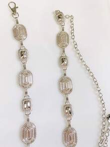 Women's Belt Chain Circle Engraved On The Chain Well Detailed Women's Accessory In High 92/120 * Category - Silver - View 4