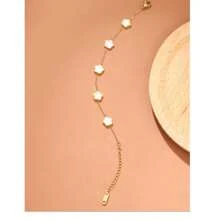1 pezzo Braccialetto con pendente a forma di quadrifoglio e fiore di prugno, accessorio di moda minimalista