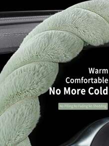 Women's Fluffy Plush Car Steering Wheel Cover (With Inner Ring), Soft Warm Cute Auto Accessories, Applicable To Vehicles, Sedans, Universal, Furry, Anti-Slip, Standard Size 14.5-15 Inches - one-size - View 5