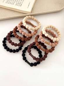 5pcs/Set Fashionable Basic Multicolor Earth Tone Hair Tie, High Elasticity Non-Damaging Hair Ties For Ponytail