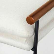 Hearth & Hand W/Magnolia Furniture Ottoman Metal Wood Living Room Cream Black - 1 - 查看 4