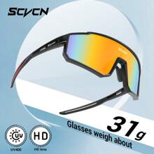 1pc SCVCN Men Sports Glasses Fashion Outdoor Bicycle Glasses MTB Cycling Glasses Road Bike Glasses Easy Comfort Casual Outfits Outdoor Cycling Glasses For Summer Beach Vacation,Outdoor,Travel - Multicolor - View 4
