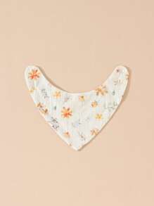 5pcs/Set Celemek Bayi, Celemek Air Liur Segitiga Katun Lembut, Motif Bunga & Hewan untuk Bayi Laki-laki & Perempuan - MultiWarna - View 3