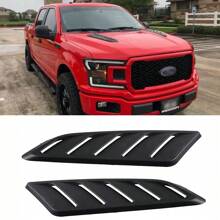 2 Pieces Black Car Front Hood Vent Cover Auto Trim Parts Compatible With F-150, F-250, And F-350 Models