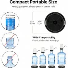 Universal 5 Gallon Bottled Water Pump Electric Water Dispenser Portable Water Tank Pump For Camping Kitchen Workshop Garage - 黑色 - 查看 3