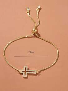 1 pieza Brazalete de niña decorado con cruz de circonita cúbica de moda - geometría - Ver 4