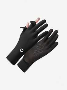 1 Pair Of Women's Ice Silk Sunscreen Gloves Girls Summer UV Sunscreen Wear Ice Clamshell Non-Slip Touch Screen Color Matching Fashion Gloves Suitable For Cycling And Driving Outdoor Leisure - Multicolor - View 15