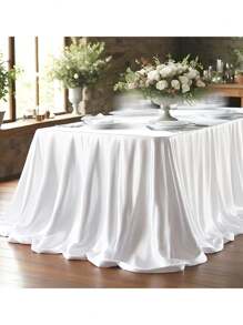 1PC Luxury Satin Tablecloth Glittering Rectangular Fabrics Of Various Colors Perfect For Weddings, Ceremonies, Festivals And Birthday Parties Multifunctional Dining Table Layout | Elegant Tablecloth | Tablecloth