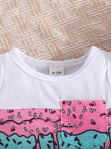 3-teiliges Set Mode Baby Jungen grafischer Muster Top, Shorts und Mütze Outfit, Sommer