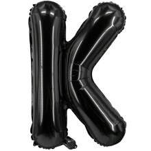 16 英寸黑色字母和数字气球铝箔氦气黑色字母派对气球聚酯薄膜气球字母和数字气球铝箔适用于生日婚礼周年派对装饰 - 黑色 - 查看 32