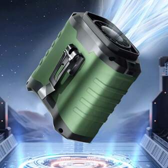 10000mAh Portable Waist Fan Clip On Wearable Waist Belt, Personal Fan Powered By Rechargeable Battery, 5-Speed And Flashlight Neck Hands-Free Cooling, Suitable For Outdoor Camping Travel Summer Cooling,Beach,Travel