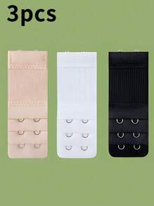 Elastic Lingerie Extension Hooks, Bra Extender Clasp 3-Rows, Extender Clips, Oversized Lingerie Extension Hooks, Plus Size Lingerie Extender - Multicolor - View 1