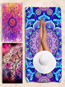 Asciugamano/telo da spiaggia assorbente e ad asciugatura rapida da 250 g/mq, con stampa a stella o mandala, extra large, utilizzabile come tappetino da yoga, scialle per il sole - asciugamano da spiaggia in microfibra per viaggi, campeggio, nuoto, escursioni - dimensioni 70*140cm o 90*180cm, accessorio essenziale per vacanze estive, viaggi, vacanze, decorazione da bagno