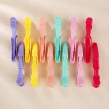 5pcs Candy Color Seamless Hair Clips, Includes Bangs Clip, Crocodile Hair Clips For Styling, Hair Partition And Perm/Dyeing