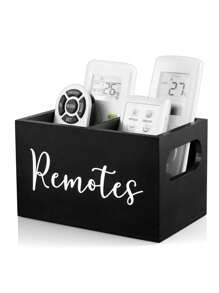 1 Remote Control Holder Storage Wooden Box, TV Remote Control Holder, Remote Control Storage Box For Table, Wooden Remote Control Box For Bedside Table, Bedside Storage Box, Coffee And Tea Bag Storage Decoration Box, Wooden Compartment Storage Box