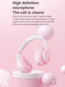 Gradient Color Wireless Headphones, Long Battery Life, HiFi Stereo Foldable Lightweight Headset,Gaming Headphones,Colorful LED Light,Gaming/Office/Party/Work/Call/, Compatible With Smartphone, Computer,TF/3.5MM