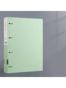 1pc Morandine Color A4 File Folder, D-Ring 4-Hole Document Organizer Binder,Back To School,School Supplies - Multicolor - View 4