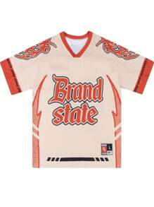 TIANLENGLE 男士运动服短袖棒球服T恤夏季 - 米色 - 查看 2