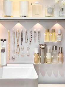 9/18/27pcs Necklace Organizer Hanging Hooks, Ins Style Home Storage, No-Drill Mini Wall Hooks, Multi-Functional Strong Adhesive Home Hooks For Bedroom, Kitchen, Bathroom Storage, Key Hanger, Room Decor, Bracelet & Waist Chain Organizer, Hair Accessory Storage - Multicolor - View 6