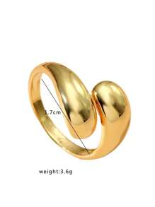 Teardrop Ring Minimalist Open Adjustable Rings, Unique INS Style For Women - Gold - View 3