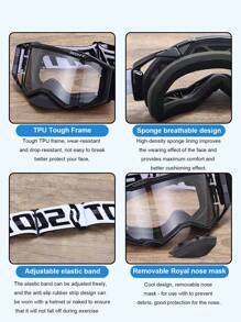 1pc Motocross Goggles, Dirt Bike Motorcycle Glasses, Off-Road MX ATV Skiing Cycling Eyeglasses, Outdoor Sports Helmet Masks, High-Definition Lens Motorcycle Goggles,Men's And Women's Gifts