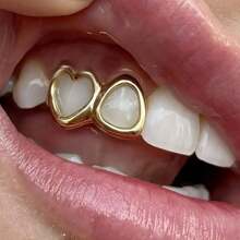 THATBOY 2件套牙齿装饰，带星形立方氧化锆牙冠，微镶上下牙套，男女通用饰品 - 彩色 - 查看 5