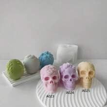 Multifunctional Skull Shaped Silicone Candle Mold - White - View 1