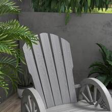 Outsunny Wooden Adirondack Rocking Chair Reclining Armchair Outdoor Garden Furniture Patio Porch Rocker - Grey - View 8