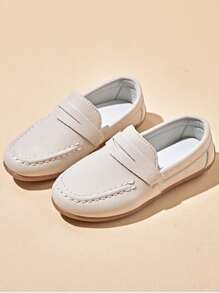 Modne, codzienne, nowe, antypoślizgowe, odporne na zużycie, lekkie mokasyny typu Oxford dla chłopców - Beżowy - Zobacz 3