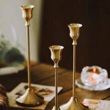 3pcs/Set Vintage Creative European Style Metal Candle Holders, Simple Design Decor For Wedding, Bar, Party, Living Room, Dining Room Gifts Birthday Graduation
