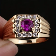1 Stück eleganter 14K vergoldeter Verlobungs-/Ehering mit funkelnden Mehrfarbkubikzirkonia, geeignet für Bräute, luxuriöser Schmuckimitat für Frauen & Männer