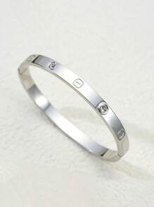 Fashionable Polished Electroplated Stainless Steel & Bracelet, Elegant Jewelry Accessories For Women, Suitable For Daily Wear And Party Charm, Ideal Gift
