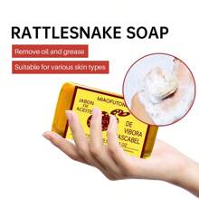 3pcs Snake Oil Soap CleansingShower Handmade Cold ProcessedSoap Gentle Cleansing HandmadeSoap Suitable For All Skin Types - Orange - View 3
