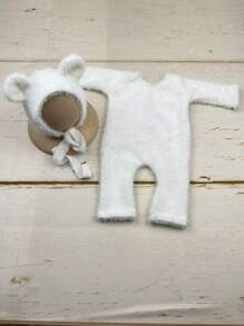 2 szt./zestaw noworodkowego stroju do fotografii, rekwizyty do sesji zdjęciowej dla niemowląt, ubrania w stylu niedźwiedzia, pamiątkowe akcesoria do zdjęć, baby shower, prezenty wielkanocne, rzeczy dla dziewczynek/chłopców