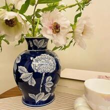 9 英寸蓝色陶瓷花瓶，手工陶瓷花瓶，水培种植，桌面装饰婚礼装饰，干花装饰优雅的客厅家居装饰，办公室装饰，节日礼物 - 彩色 - 查看 5