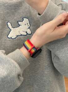 Correa de Apple Watch 1 pieza unisex de nailon tejido compatible con Apple Watch de 42 mm, 38 mm, 40 mm, 41 mm, 44 mm, 45 mm, 46 mm, 49 mm, correa de repuesto para smartwatch de moda compatible con Apple Watch Serie Ultra2, Ultra SE2, SE, 10, 9, 8, 7, 6, 5, 4, 3, 2, 1, gran regalo de vuelta a la escuela