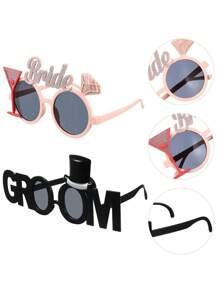 Bridal Shower Fashion Glasses 2 Packs Plastic Groom Glasses Bride Glasses Bachelorette Party Glasses Photo Props Night Bride Glasses Wedding Hen Party Favors Hen Party