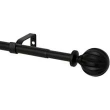 Yafa Home Fashion Adjustable Curtain Rod For Windows, 3/4 Inch Pole Single Curtain Rod With Ball Finials, All Hardware Included. (Black, 30" - 45") - 黑色 - 查看 1
