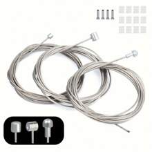 4 Packs Premium Bicycle Shift Cable Set - Universal 2m/78.7in Stainless Steel Wire With Housing And Smooth Shifting Performance - Compatible With Shimano SRAM Systems For Mountain And Road Bikes - Silver - View 1