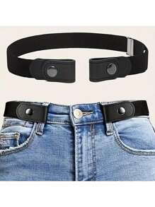 1 件无痕隐形弹力腰带男女通用舒适腰带牛仔裤装饰弹力腰带夏季、学校秋季、秋季、万圣节