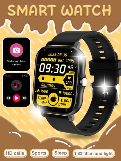 1pc Silicone Strap Multi-Function Electronic Watch com tela TFT de alta definição de 2,21", adequado para adolescentes, com vários modos esportivos, lembrete sedentário, controle de fotos, notificação de aplicativo social, reprodução de música e muito mais, compatível com Android e IOS, ideal para presentes, esportes, escola, festa e mais ocasiões